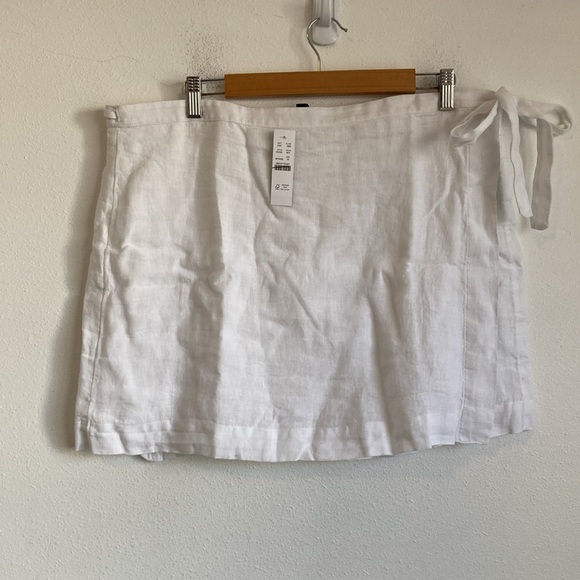 J. Crew Women's  Wrap skirt in linen Size 16 White Color - Picture 1 of 8